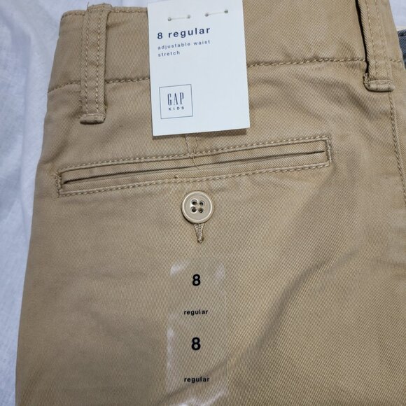 Lot of GAP Kids Boys Size 8 Gray Tan Chino Khaki Dress Pants Adjustable Uniform - Picture 13 of 14